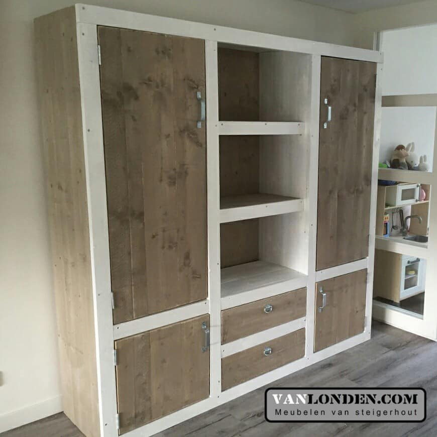 Steigerhouten wandkast Valentijn