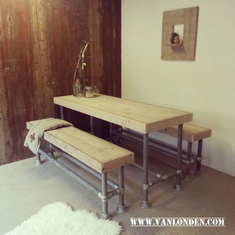 Actieve zitbank van steigerhout Nine