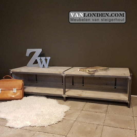 Steigerhouten tv-meubel Merel