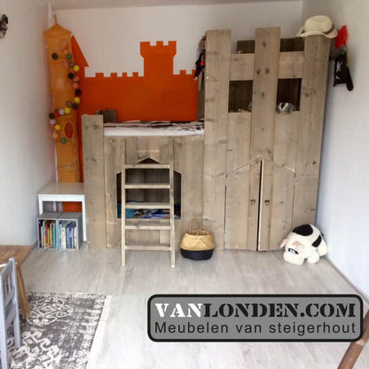 Steigerhouten kasteelbed Daniel