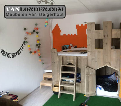 Steigerhouten kasteelbed Daniel
