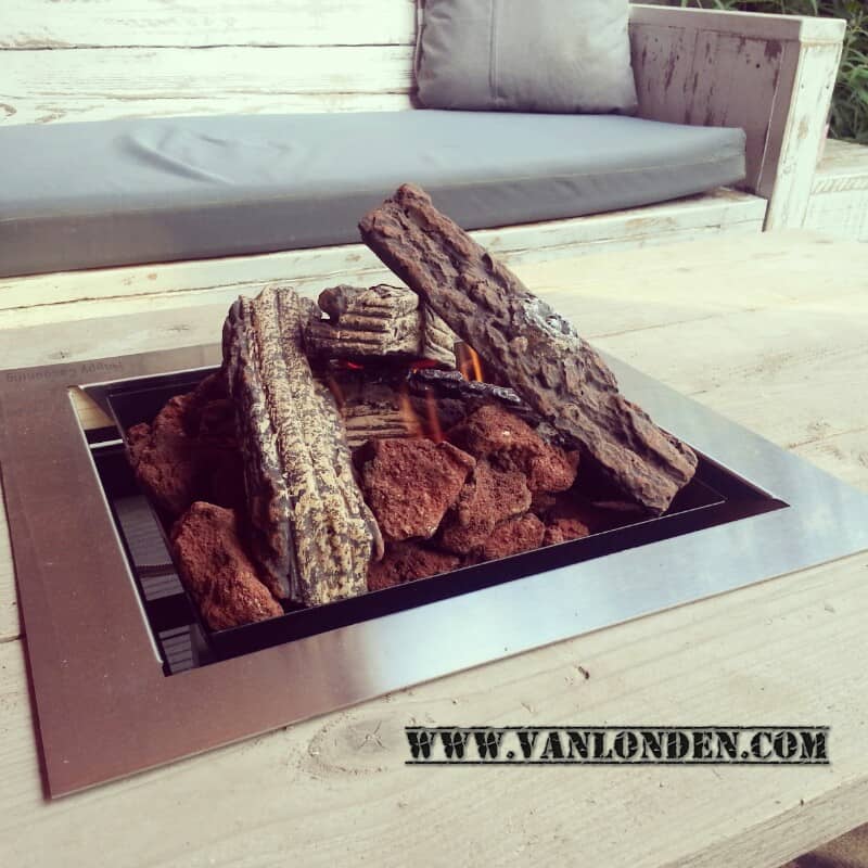 Steigerhouten vuurtafel Victor