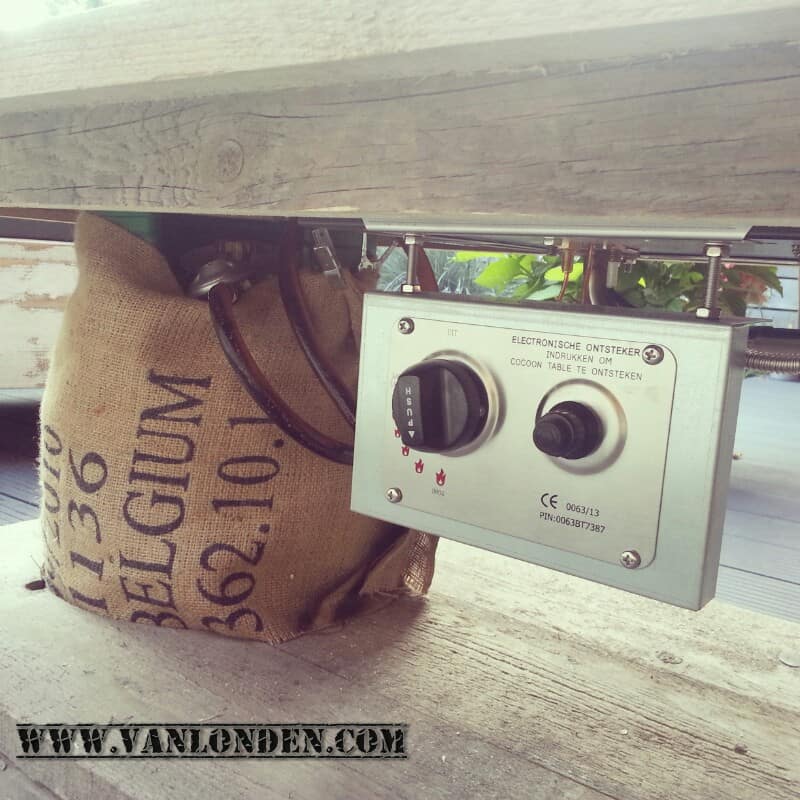 Steigerhouten vuurtafel Victor