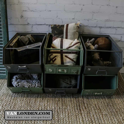 Vintage stalen stapelbakken Mitchel