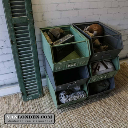 Vintage stalen stapelbakken Mitchel