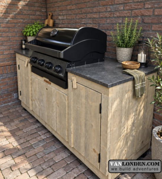 Steigerhouten buitenkeuken Tibor met barbecue ombouw (Steigerhouten buitenkeukens op maat gemaakt) Steigerhouten buitenkeuken Tibor met barbecue ombouw (Steigerhouten buitenkeukens op maat gemaakt)